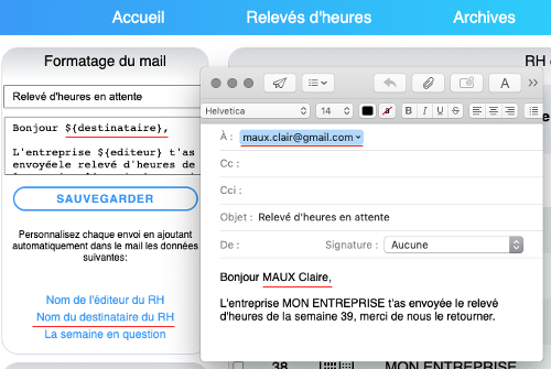 Le formatage automatique des mails